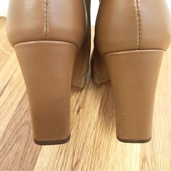 BCBGMAXAZRIA Tan Leather Over The Knee Boot Faux Fur High Block Heel Size 7 - Picture 11 of 16